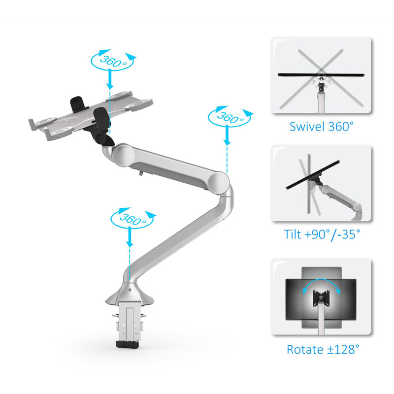 2 in 1 Function Laptop Tray For Monitor Arm