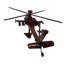 Modèle d'hélicoptère Dunstall en bois AH64 Apache