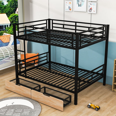 Cirrus Full over Full 2 Drawers Metal Convertible Bunk Bed