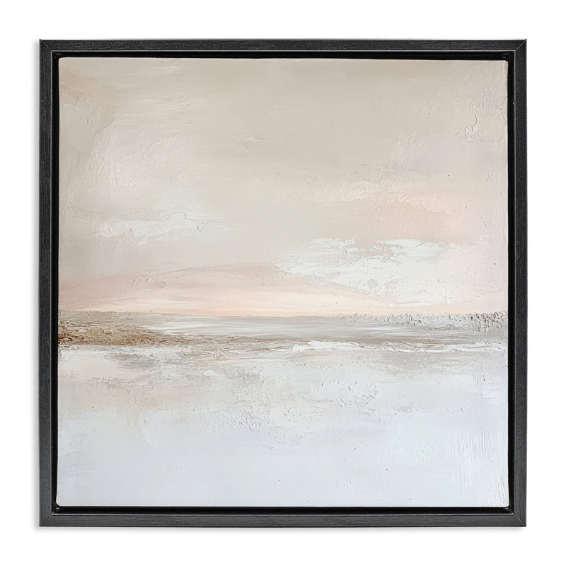 Cadre flottant à paysage abstrait en sourdine, par Petal Prints Design, H 18 po x l 18 po, Cadre flottant noir de jais