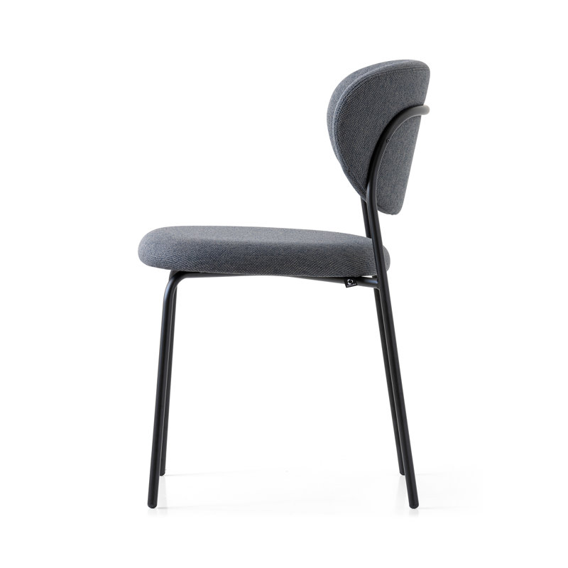 Cozy Upholstered Chair with Metal Frame, Taupe, Matt Black
