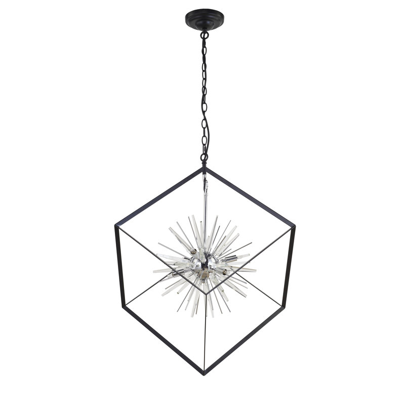 Lustre carré 6 lumières Spoutnik