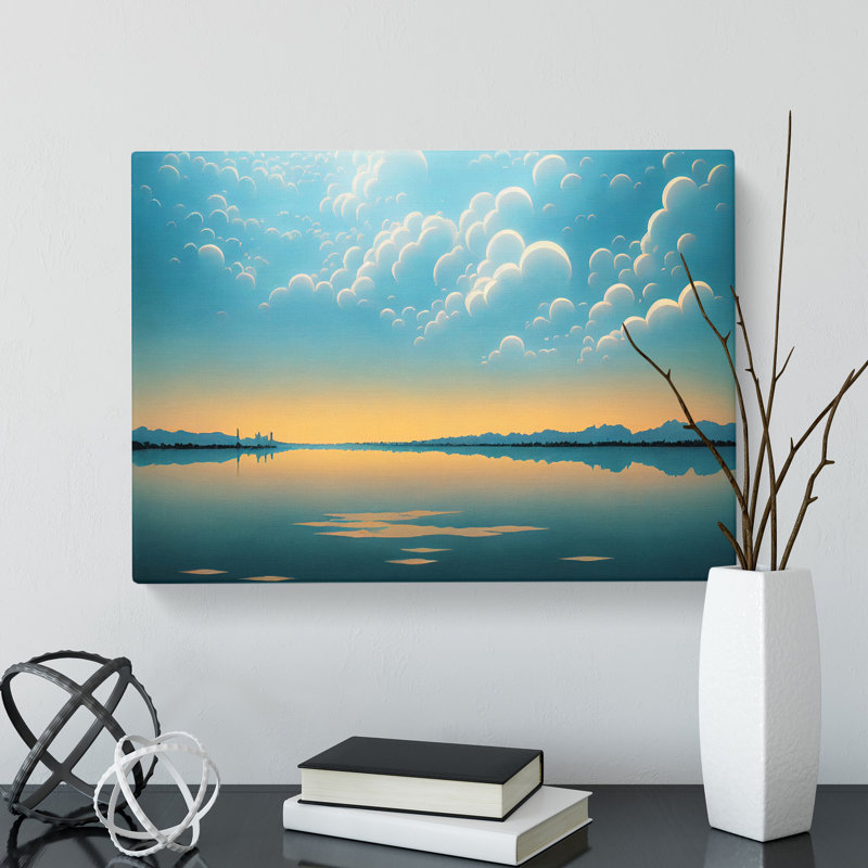 XXX-H1022-WF-8599X Sunrise Lake - Wrapped Canvas Print, 40cm H x 60cm W x 3cm D