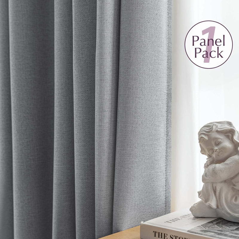 Rideau occultant à œillets pour le salon, L 54 po x L 63 po, Gris anthracite