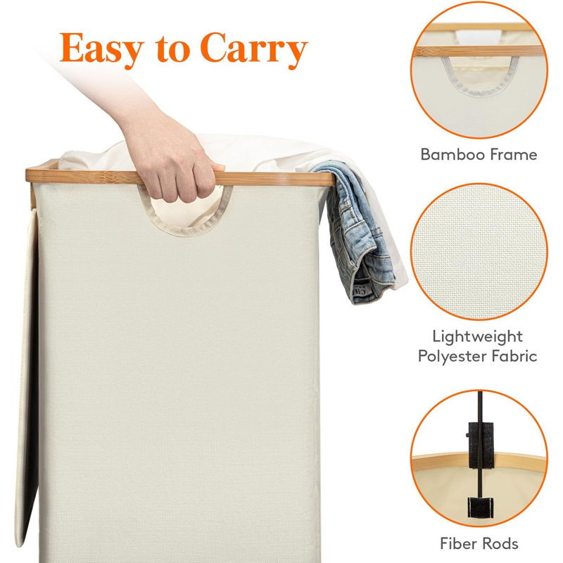 Polyester Laundry Cart, Cream White