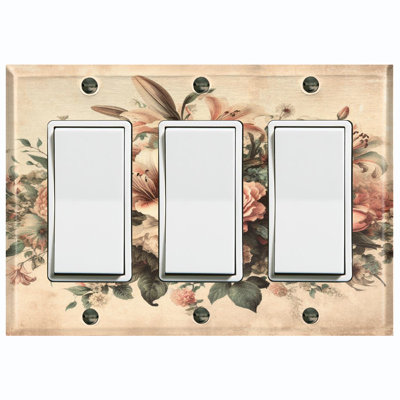 Nature Themed 3 - Gang Rocker Standard Wall Plate