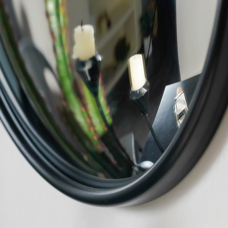 Miroir décoratif décoratif décoratif rond en métal avec boucle supérieure
