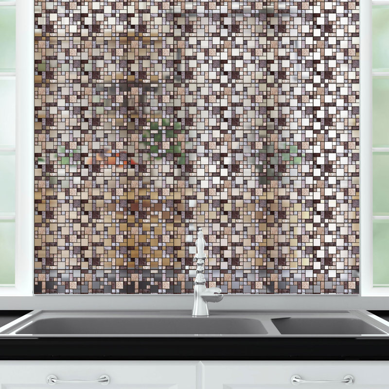 Edilson 15cm W x 15cm L Vinyl Peel and Stick Mosaic Tile, Brown