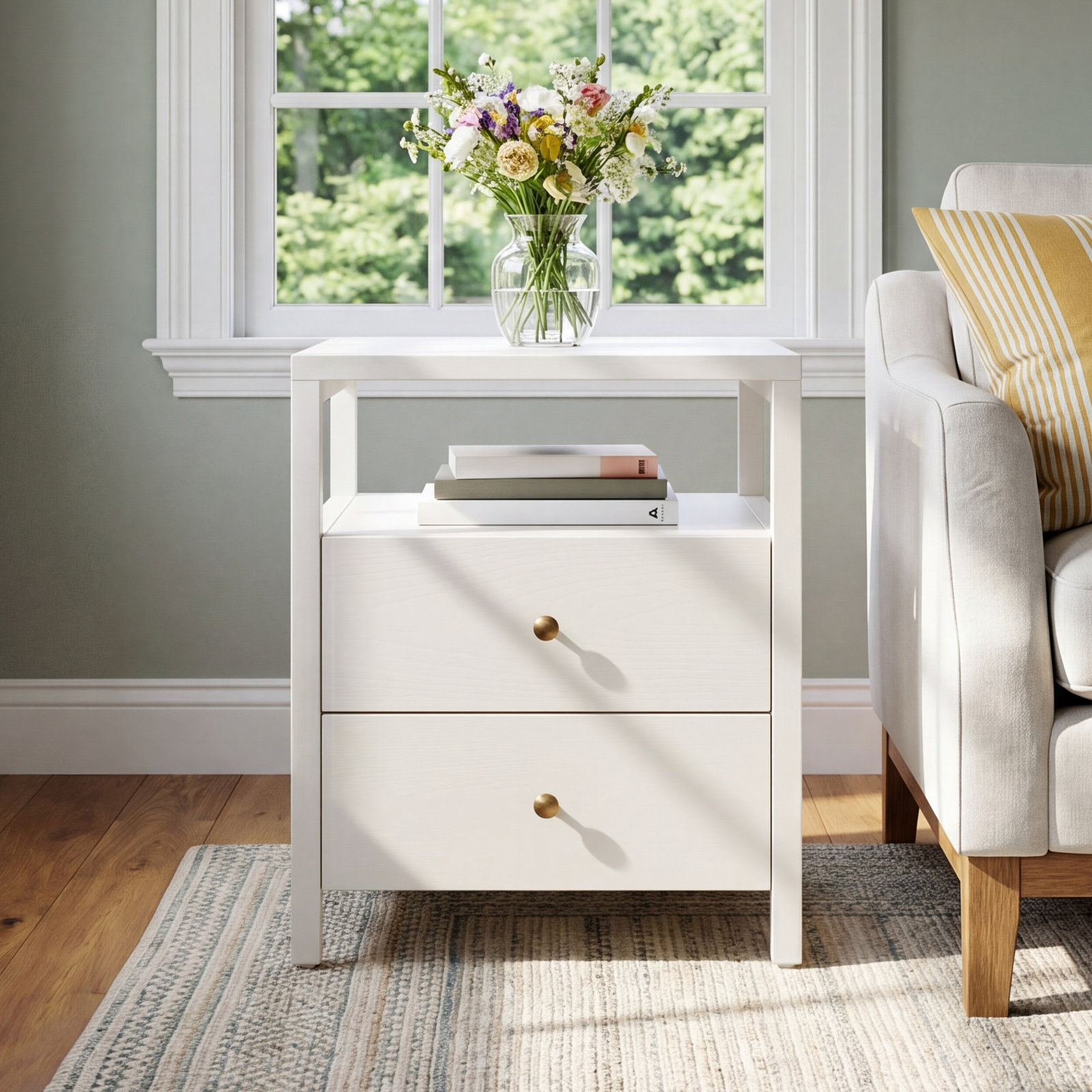 Gracie 18" End Table, Coconut Milk