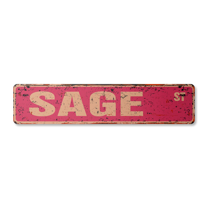 Plaque de rue sauge en aluminium
