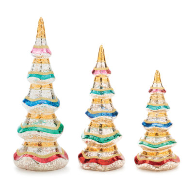 Multicolor Mercury Glass Pine Tree