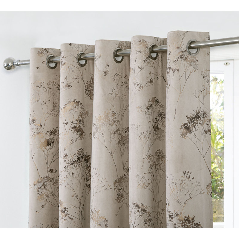 Amea Eyelet Room Darkening Thermal Curtains, 229 cm x 229 cm, Natural