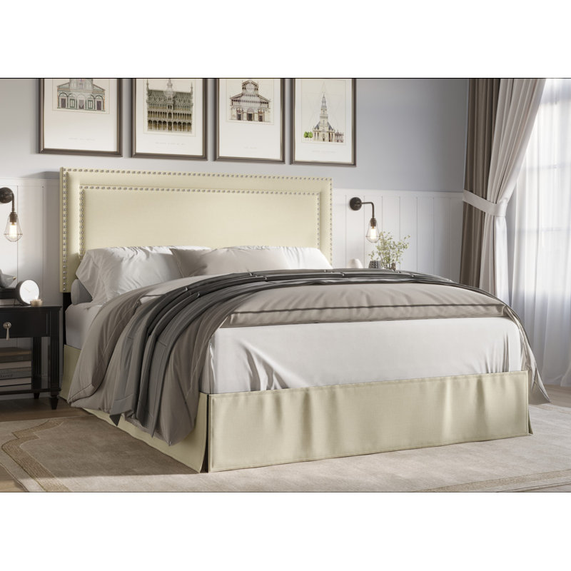Aroz Upholstered Standard Bed, King, Beige