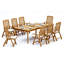 6 Seats 7 Pcs Grade-A Teak Wood Dining Set: 83" Rectangle Table And 6 Ashely Folding Reclining Arm Chairs #11AS1806-1861806041