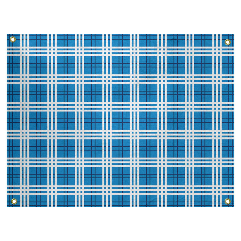 Tapisserie de luxe en polyester Los Angeles, Bleu / bleu marine / blanc, H 26 po x l 36 po