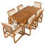 Ensemble repas pour 6 personnes en bois d'acacia avec table rectangulaire et coussins inclus-1856989290