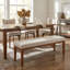 Banc de salle à manger rembourré avec pieds en bois massif pour table de salle à manger, siège en velours beige l 52,8 po-1166012811