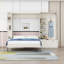 Grand lit escamotable avec tablettes de rangement et éclairage DEL intégré-766590222