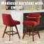 Tabouret de bar de cuisine pivotant en lin avec pieds en bois massif Kitchen-668847712