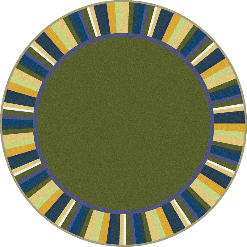 Tapis vert Just for Kids par Joy Carpets, Rond 5 pi 4 po