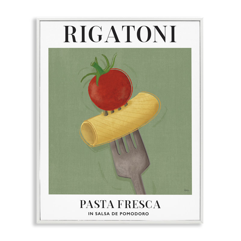 «Rigatoni rétro» sur une fourchette, estampe numérique, conception de Véronique Charron, H 20 po x l 16 po
