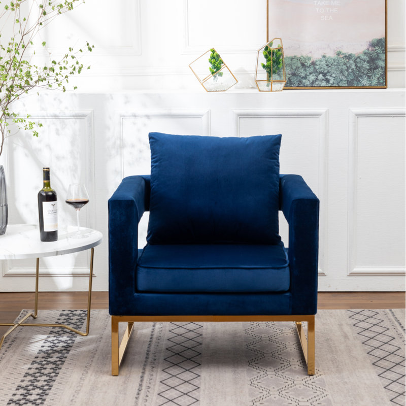Fauteuil d'appoint rembourré Lenola, Blue