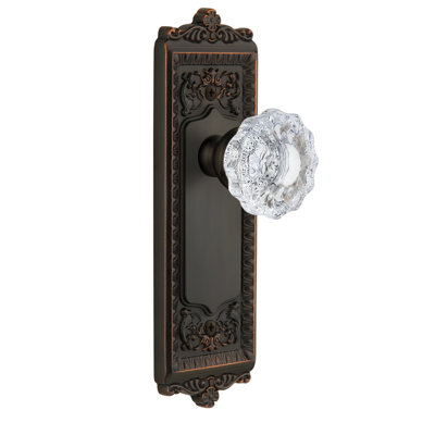 Grandeur Windsor Plate Privacy with Versailles Crystal Door Knob