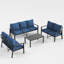 Ensemble de conversation en aluminium 7 places avec table basse Oudoor-1111040655-1111044605