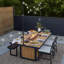 Bodhi 73" Rectangle Teak Dining Fire Table With Hidden Propane Tank Storage by Real Flame
