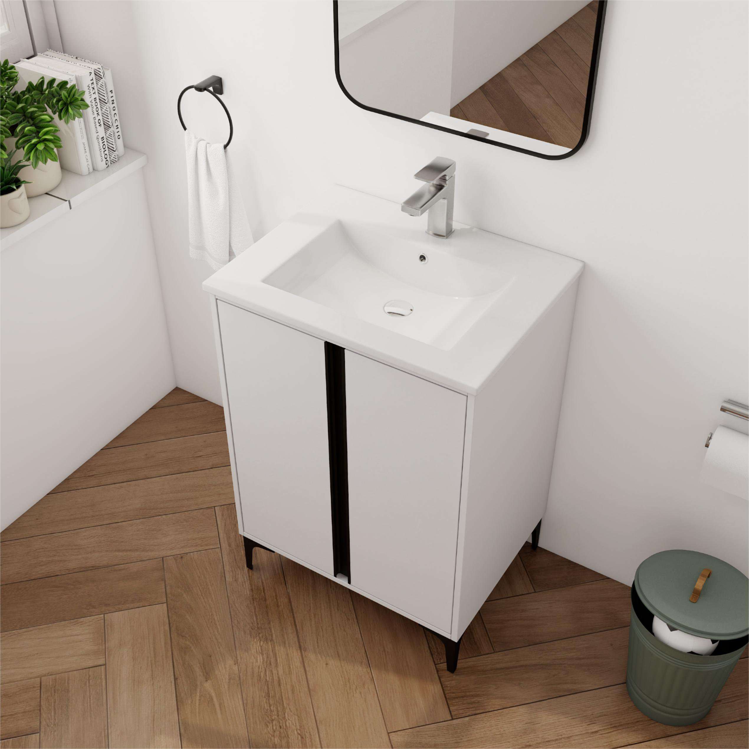 Ebern Designs Thanos 24'' Free Standing Single Bathroom Vanity with ...