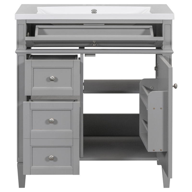 68 30'' Single Bathroom Vanity with Top, Gray