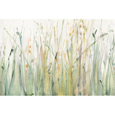 "Spring Grasses I" by Avery Tillmon Soft Botanical Watercolor Graphic Art with Mounting Hardware 