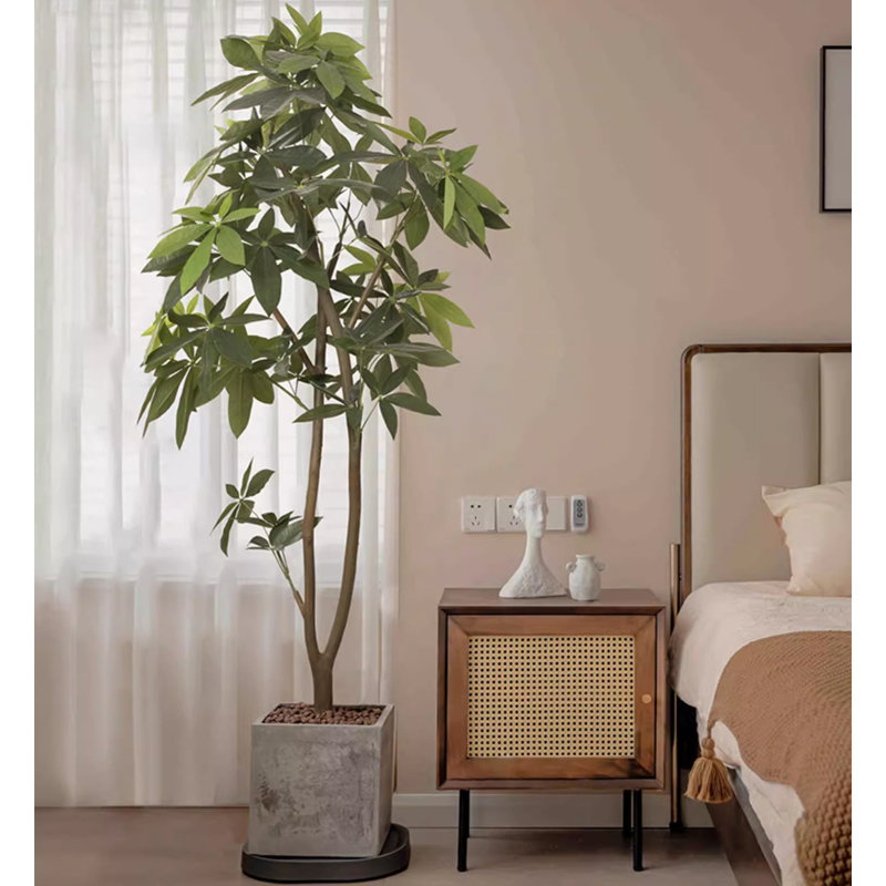 Arbre d'argent artificiel en PU de style nordique pour la décoration de salon intérieur, 70.87" H x 12.6" W