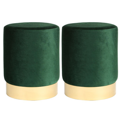 Harbour Housewares - Round Velvet Pouffes - 29 x 36cm