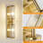 5.12 in. Dimmable Flush Mounted Armed Wall Sconce with Glass Rod Shades-1416993800