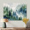«Morning Mist Banff National Forest In Canada - Mount Rushmore», impression sur toile patriotique verte
