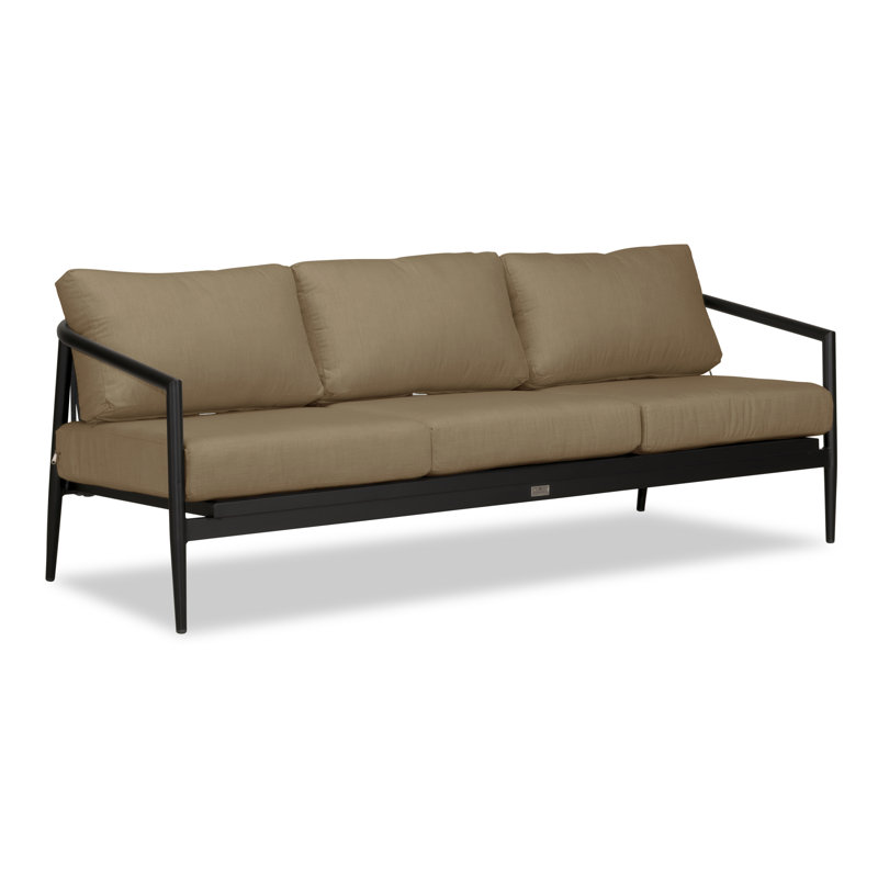 Outdoor 3 - Seat Patio Sofa, Black, Spectrum Indigo Sunbrella®