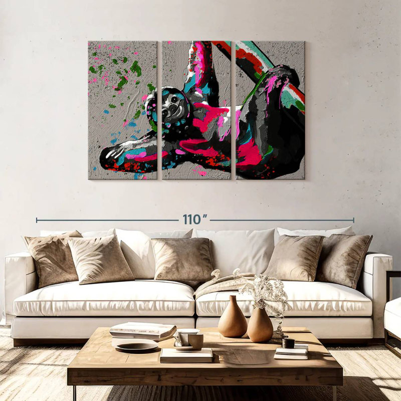 Brampt Splattered Sloth, 48" H x 74" W