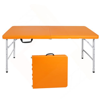 Table pliante portative orange 4 pi 4 po poids pliable intérieur et extérieur 135 kg
