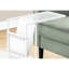 Table d'appoint avec rangement en similicuir blanc et structure en métal pour base de chambre à coucher