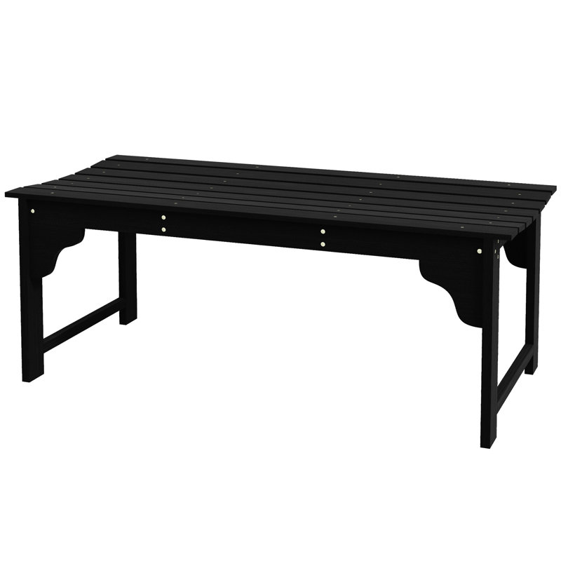Banc de jardin extérieur en bois noir avec siège à lattes. Pour la véranda, la cour. Tabouret de véranda sans dossier. Deux, atmosphère rustique. Assemblage facile. Capacité de 550 lb L 45,25 po x l 19,75 po x H 17,75 po