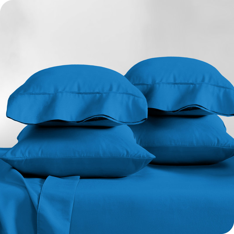 Ultra-Soft Microfiber Pillowcase, Medium Blue, 4 King Pillowcases
