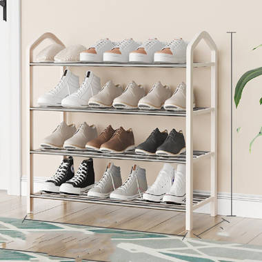 Yamazaki 2391 4-Tier Slim Shoe Rack, White