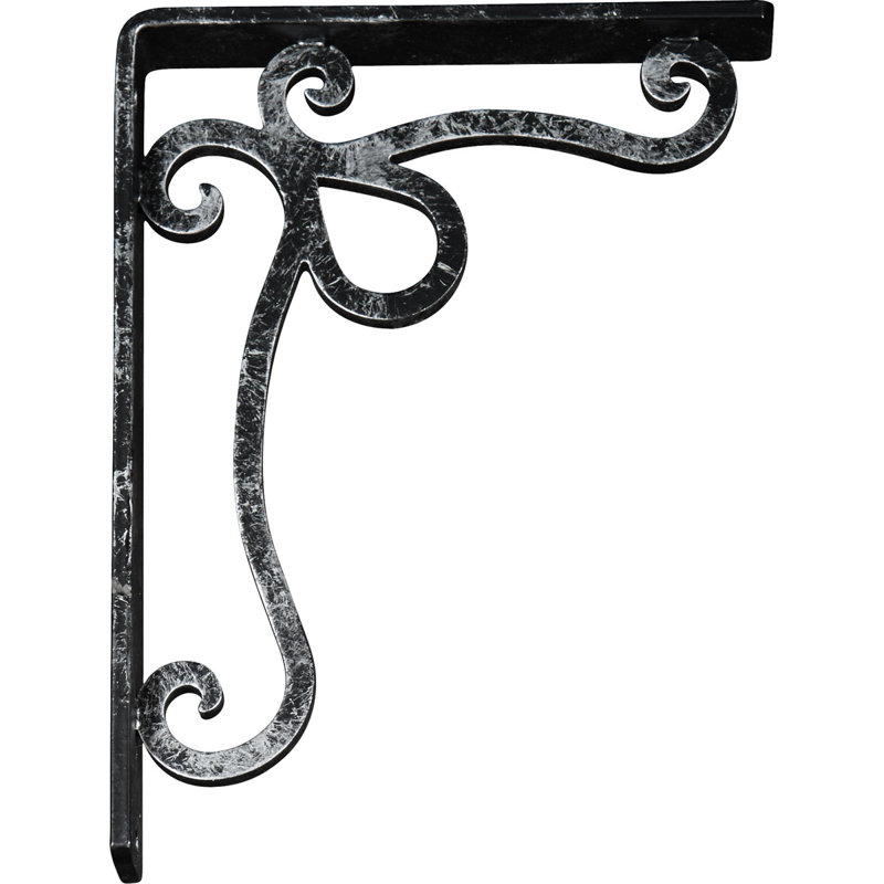 Support en fer forgé Orleans, H 10 po x l 1,5 po x P 7,5 po, Argent antique