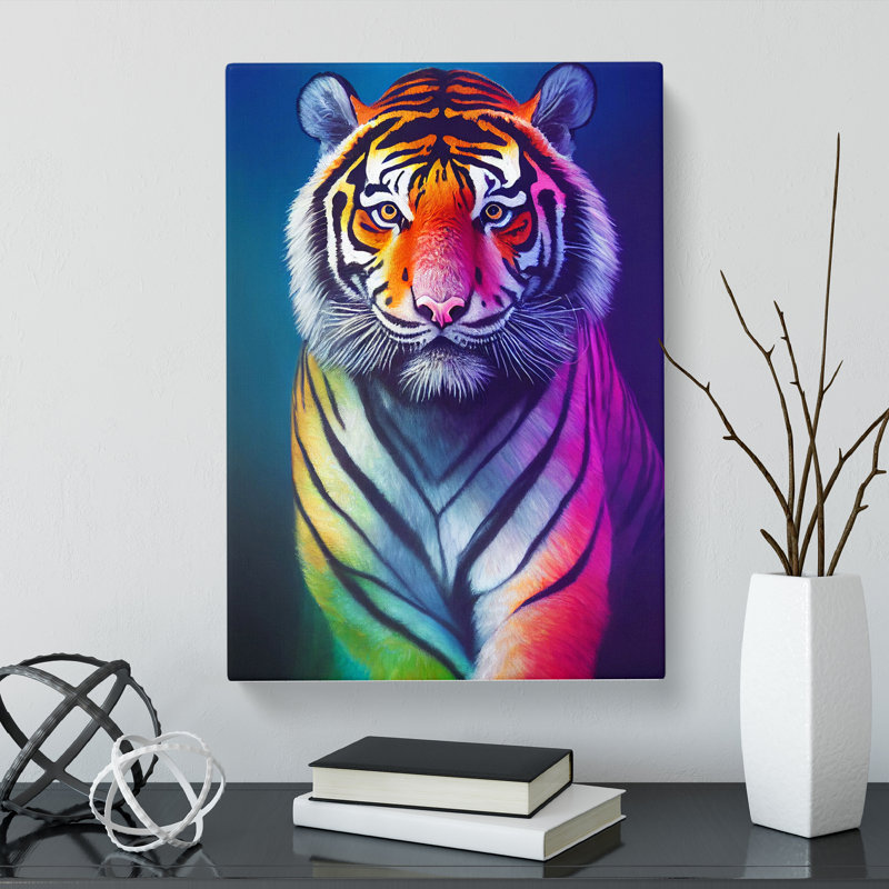 CAN-V0523-2509X Tiger Digital - Wrapped Canvas Print, 50cm H x 35cm W x 3cm D