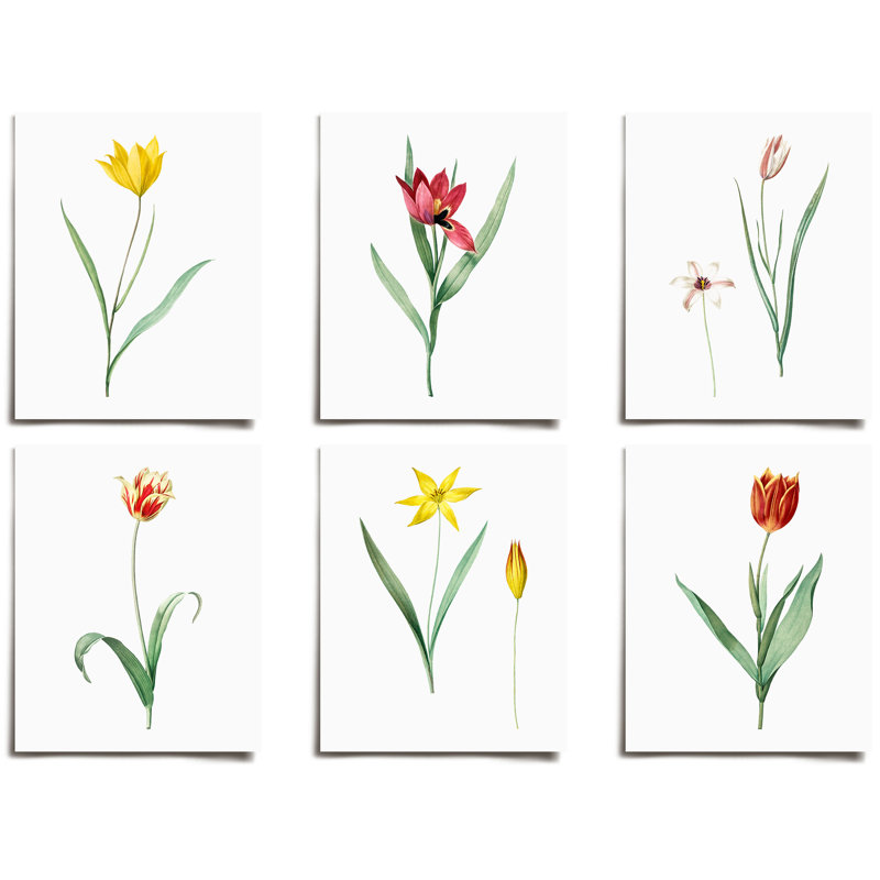 Ensemble de 6 reproductions sans cadre, H 7 po x l 5 po