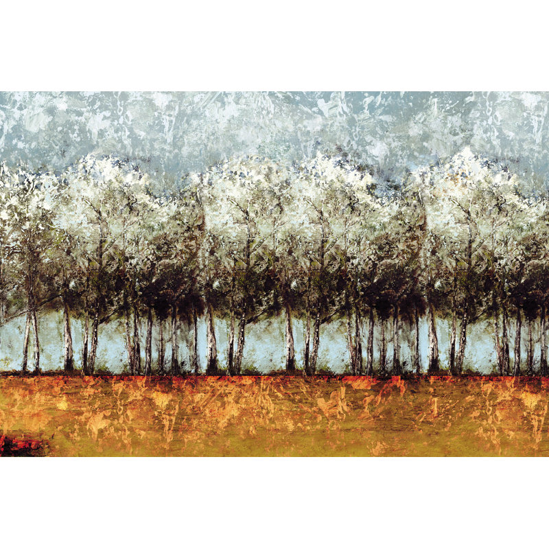 Painterly Tree Line - Wrapped Canvas Painting, 30cm H x 46cm W x 3.8cm D