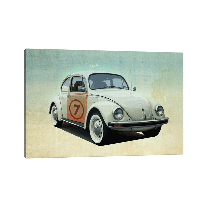 Number 7 VW Sedan by Vin Zzep - Wrapped Canvas Print, 20.32 cm H x 30.48 cm W