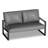 Aisha 45.7'' Upholstered Faux Leather Loveseat Sofa Mid-century Modern Loveseat Couch-1032361349
