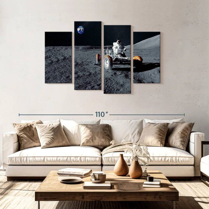 Oberle Astronaut On Moon Rover, 54"H x 84"W